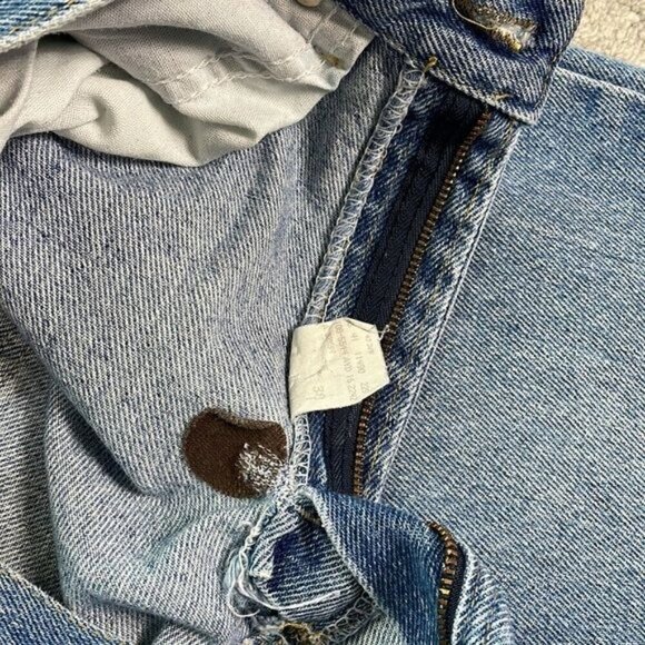 Vintage Riders High Rise Mom Jeans Light Blue Worn In Cotton Straight Leg 90s - Picture 9 of 14